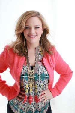 Editor Jennifer Pyron after hair and makeup styling by Cassie Francioni. Clothing and earrings from Box Turtle. Necklace by Stella & Dot.