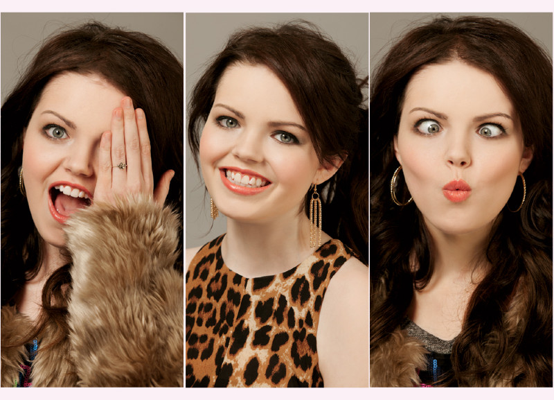 Tori Hart cuts up in front of the camera in Jason Masters’ photography studio.